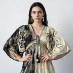 Dual tone Jacquard Maxi  Dress