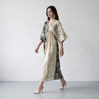 Dual tone Jacquard Maxi  Dress