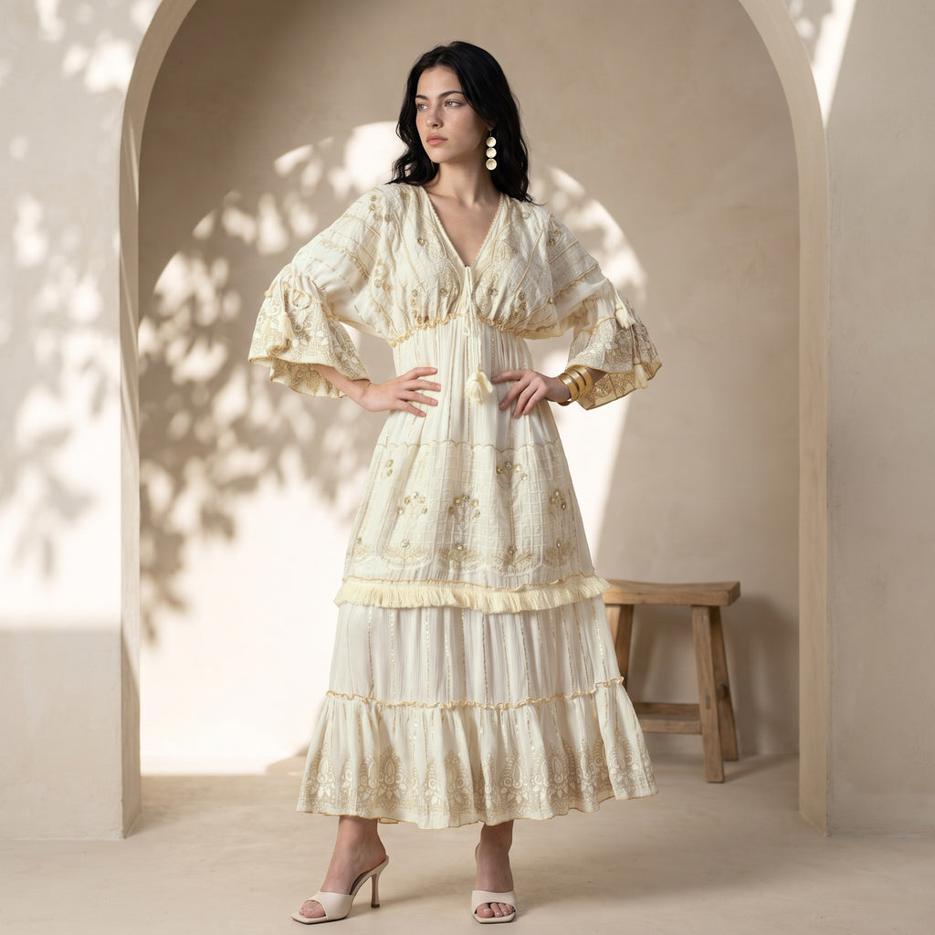 Beadora Lurex Maxi Dress