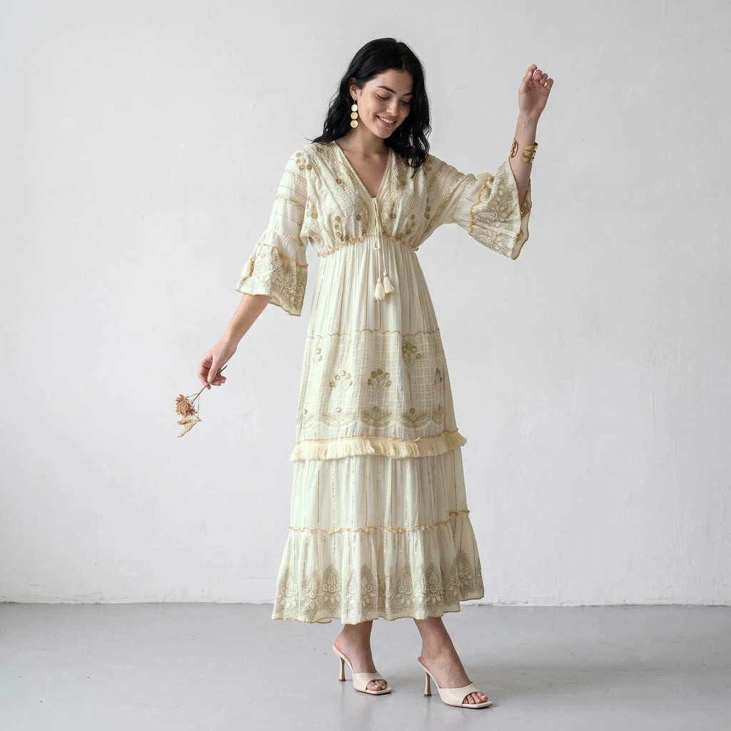 Beadora Lurex Maxi Dress
