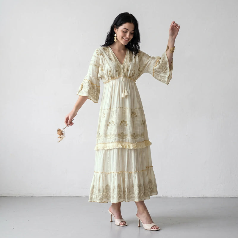 Beadora Lurex Maxi Dress