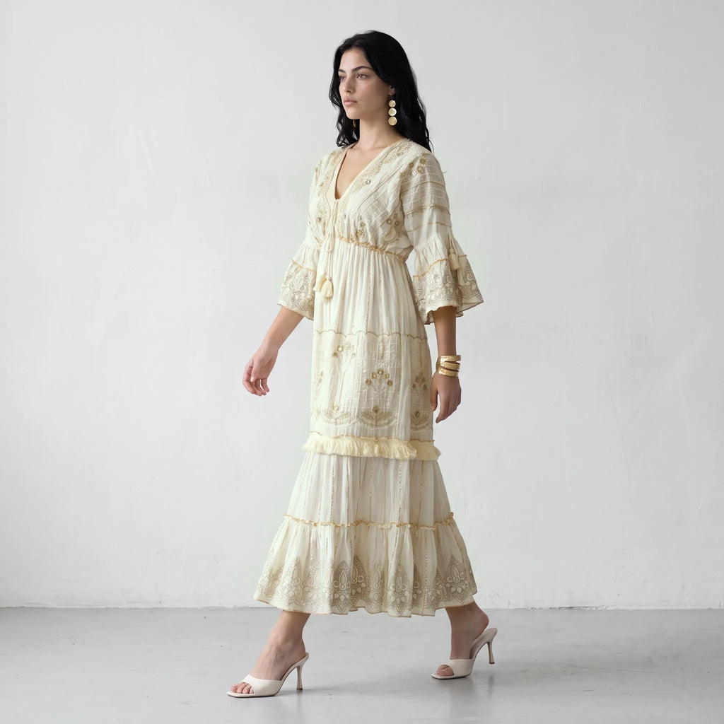 Beadora Lurex Maxi Dress