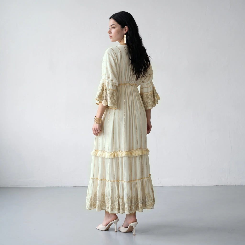 Beadora Lurex Maxi Dress
