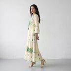 Aurora Jacquard Green Maxi Dress