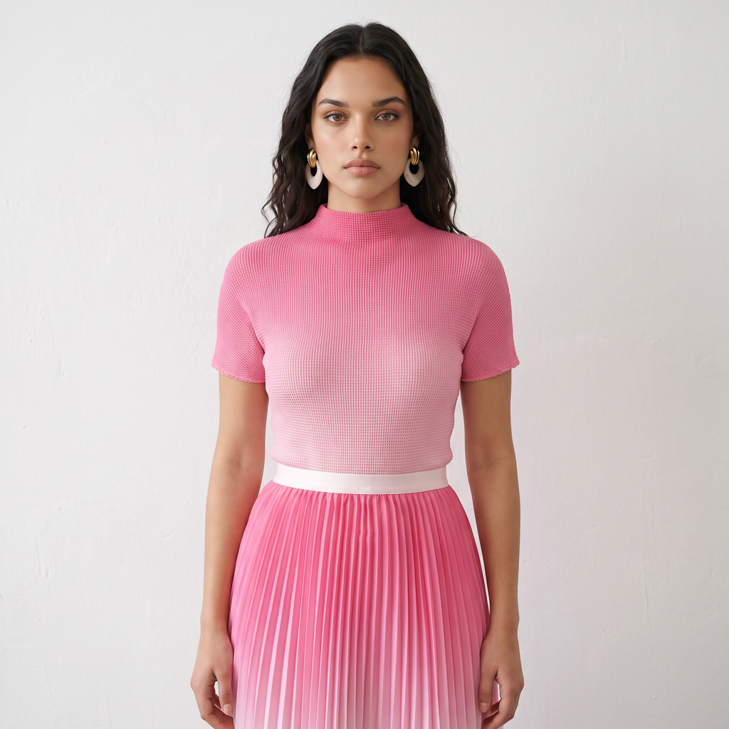 Ombre Pleated Two-Piece Set