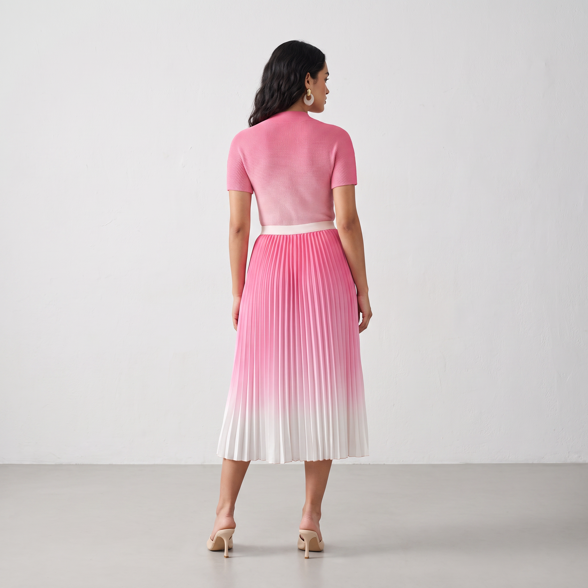 Ombre Pleated Two-Piece Set