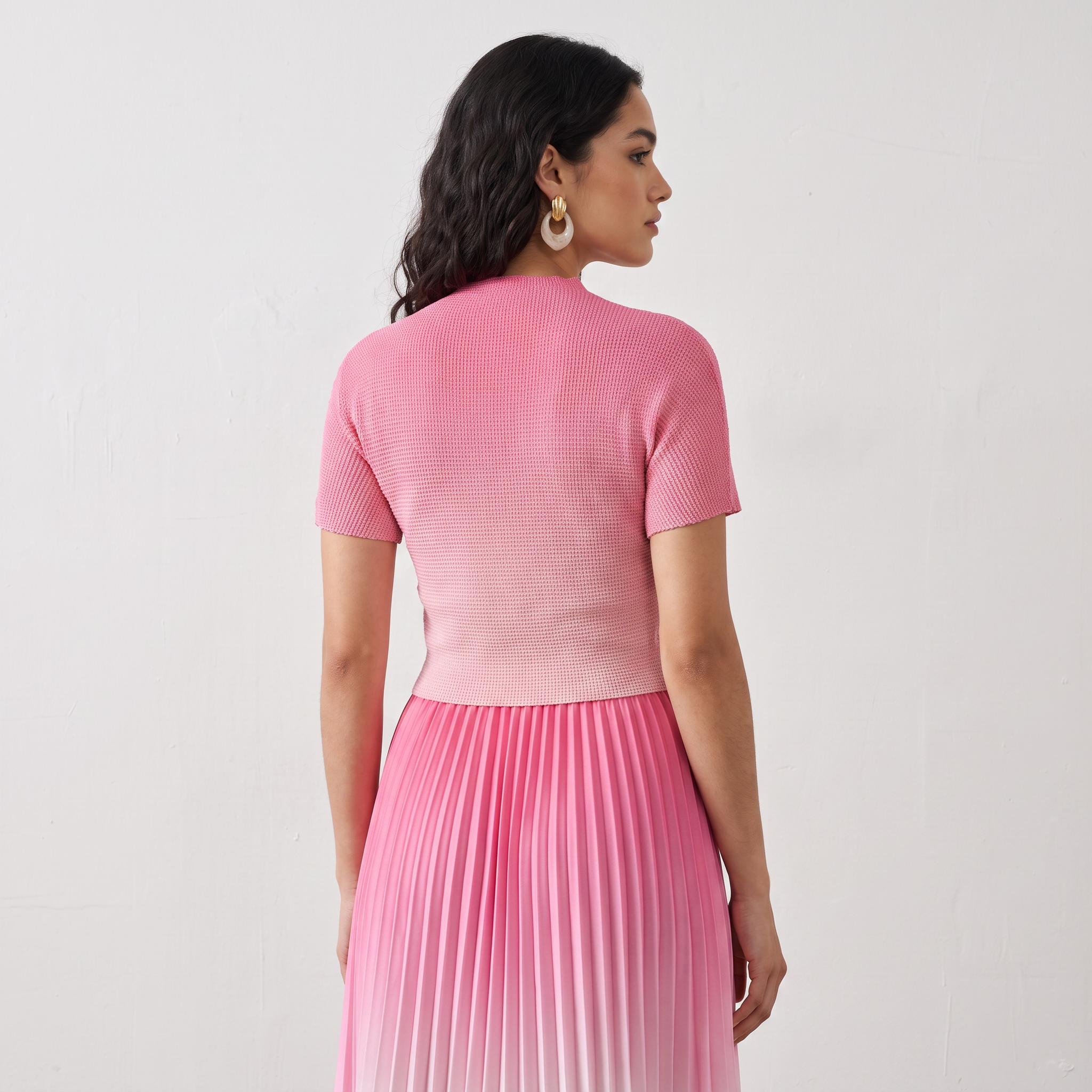 Ombre Pleated Two-Piece Set