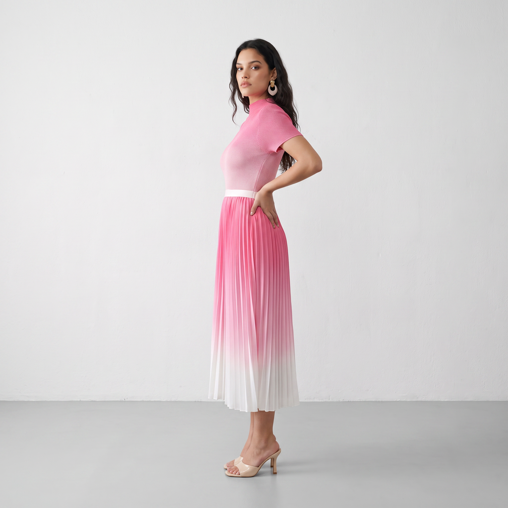 Ombre Pleated Two-Piece Set