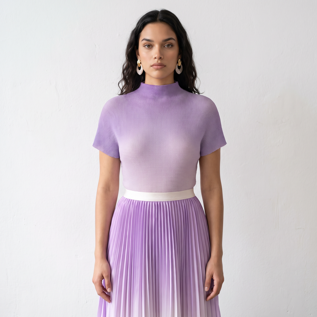 Ombre Pleated Two-Piece Set