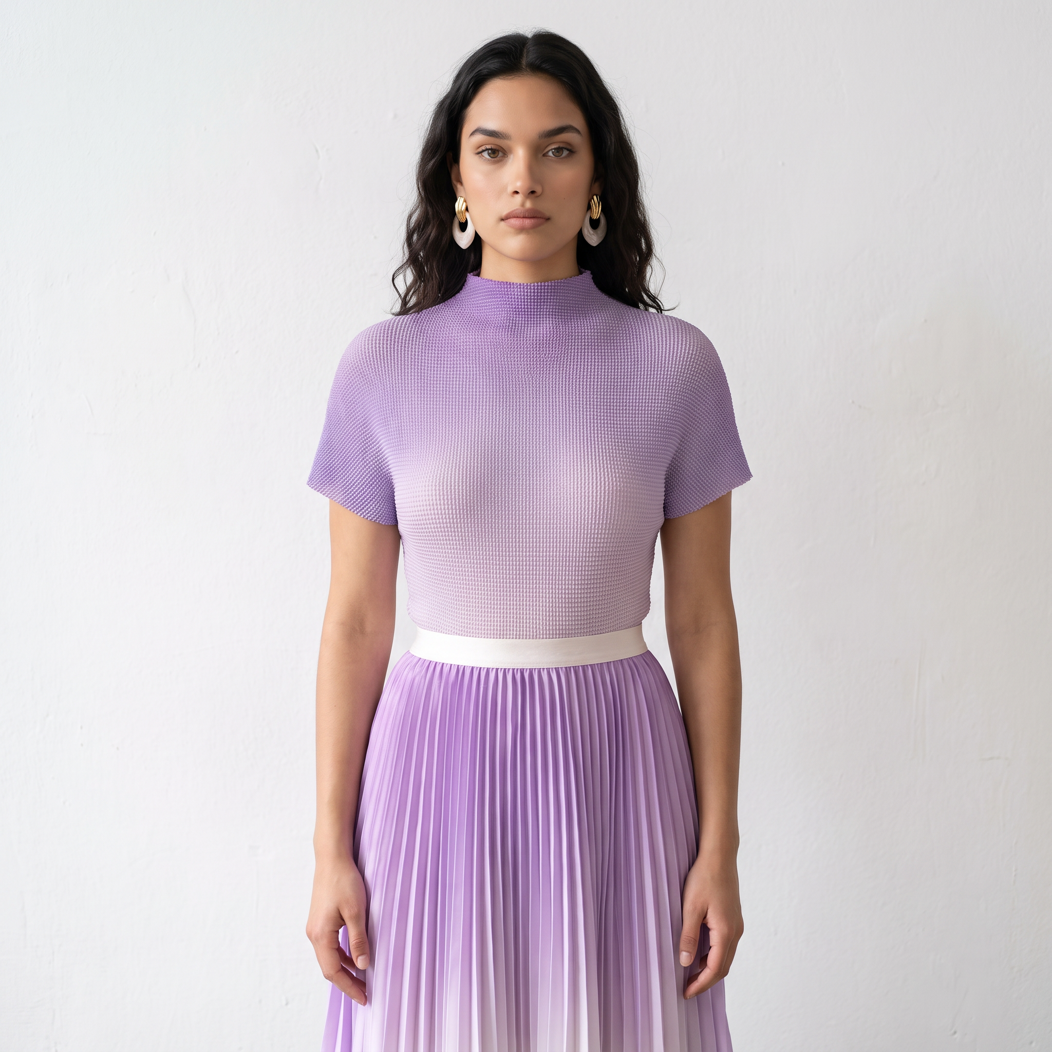 Ombre Pleated Two-Piece Set
