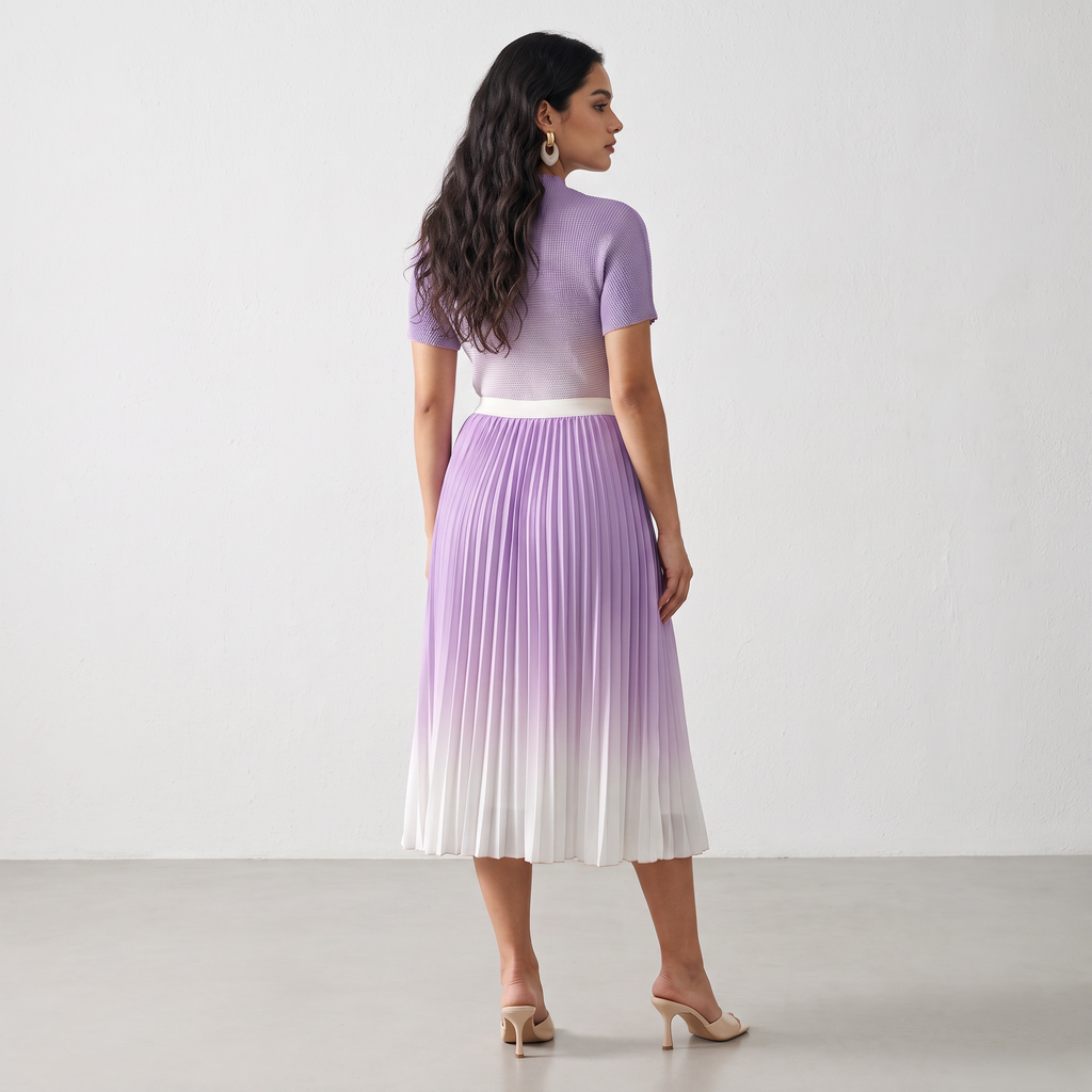 Ombre Pleated Two-Piece Set