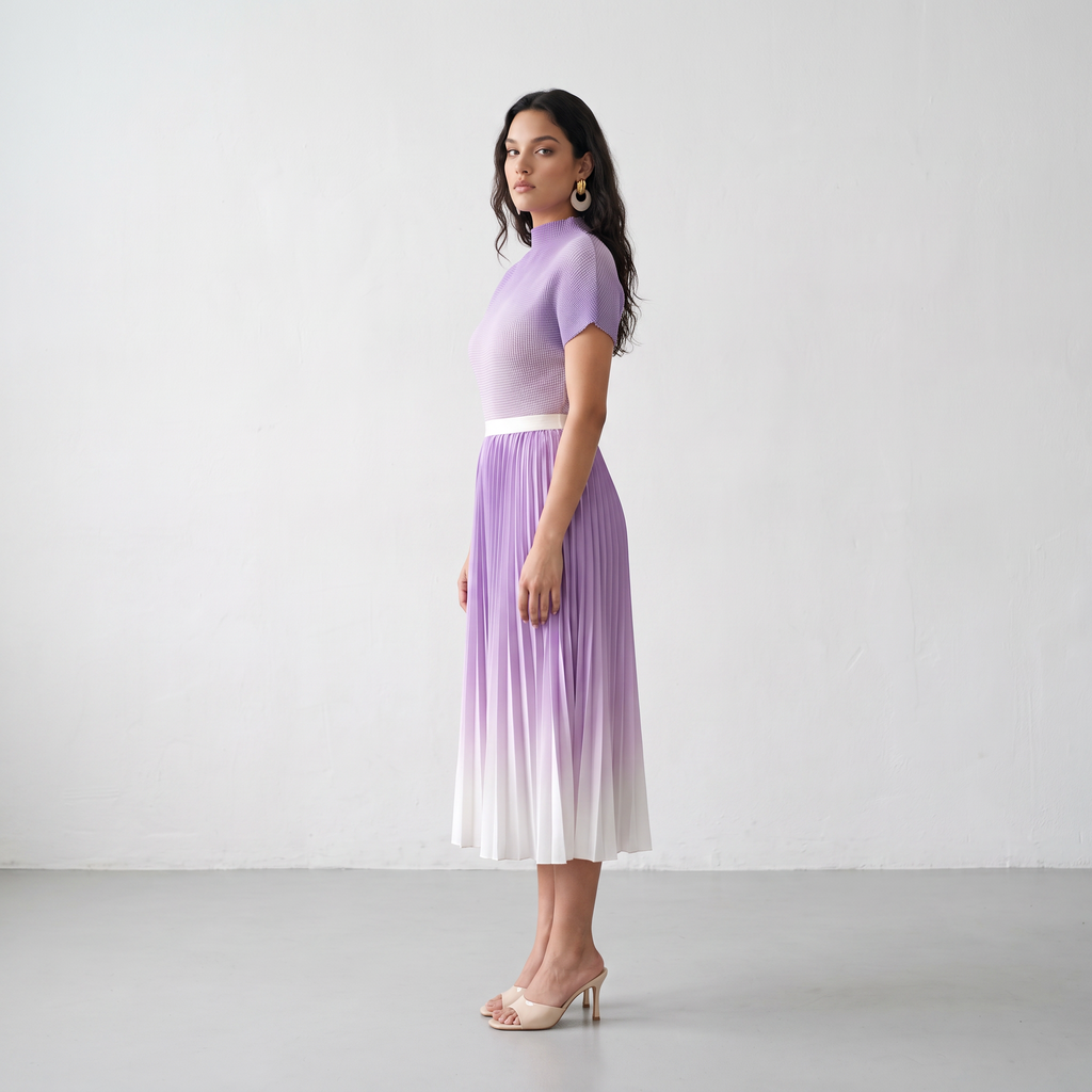 Ombre Pleated Two-Piece Set