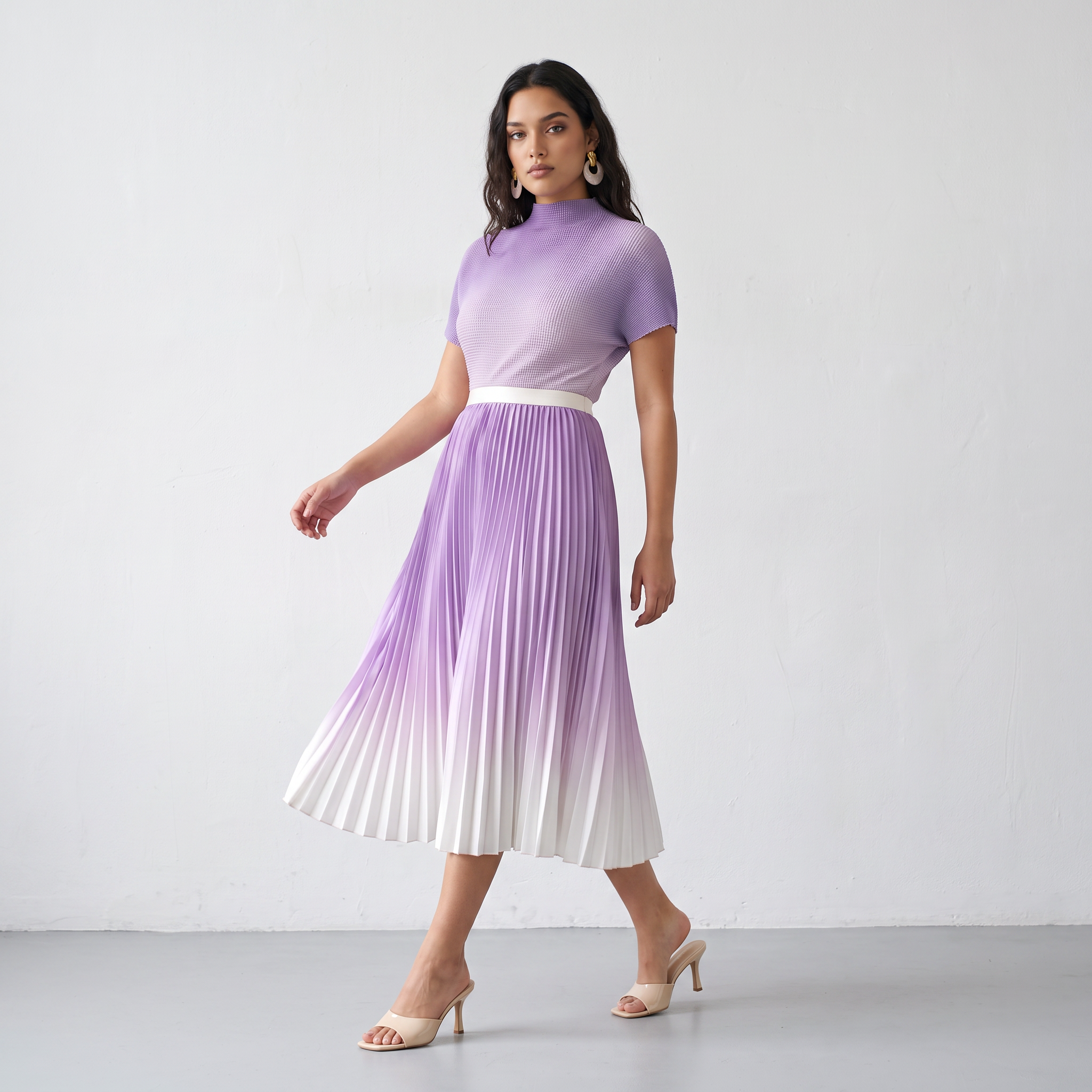Ombre Pleated Two-Piece Set