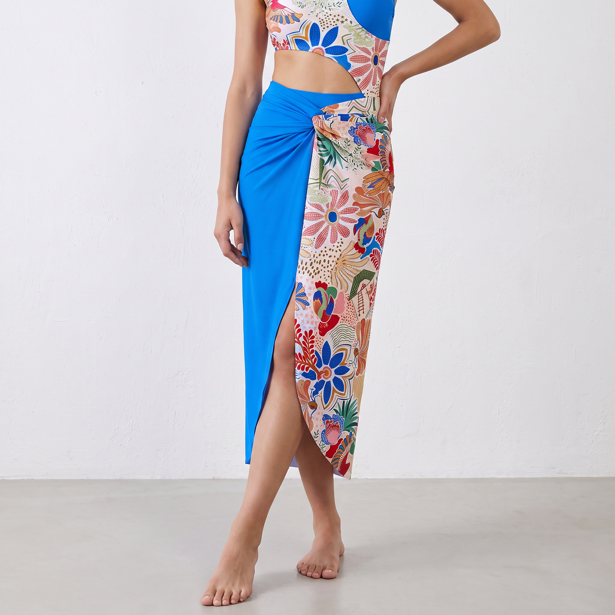 One-Shoulder Monokini with Cover Up