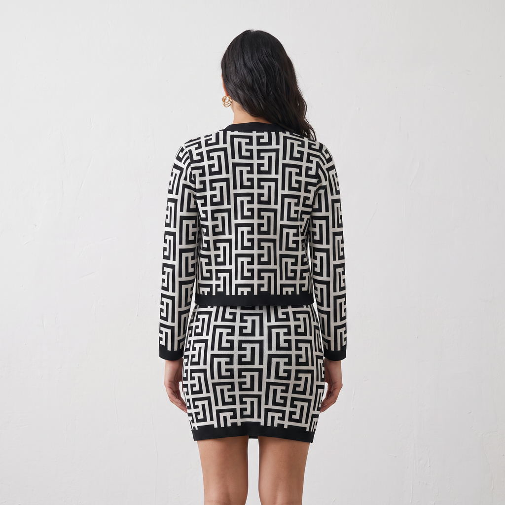 Opulent Knitted Two-piece Dress