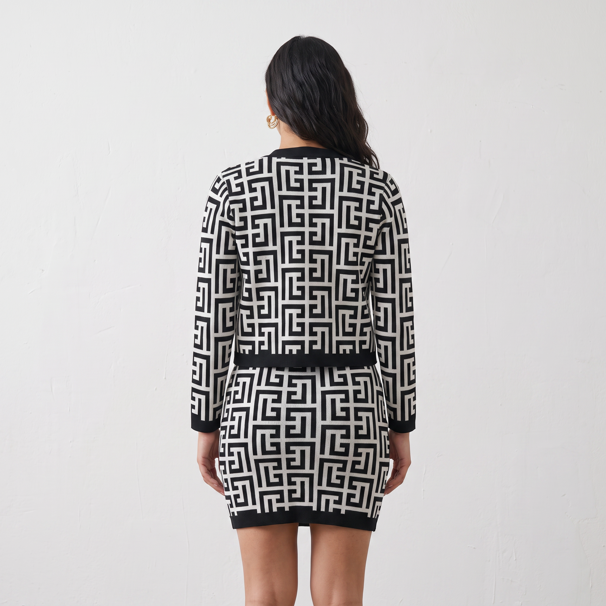 Opulent Knitted Two-piece Dress