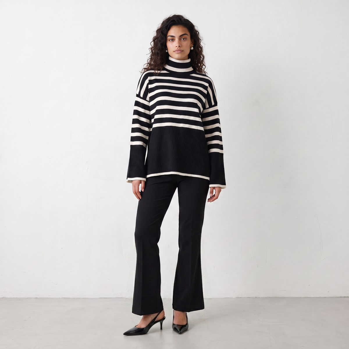 Striped Knitted Two Piece Set