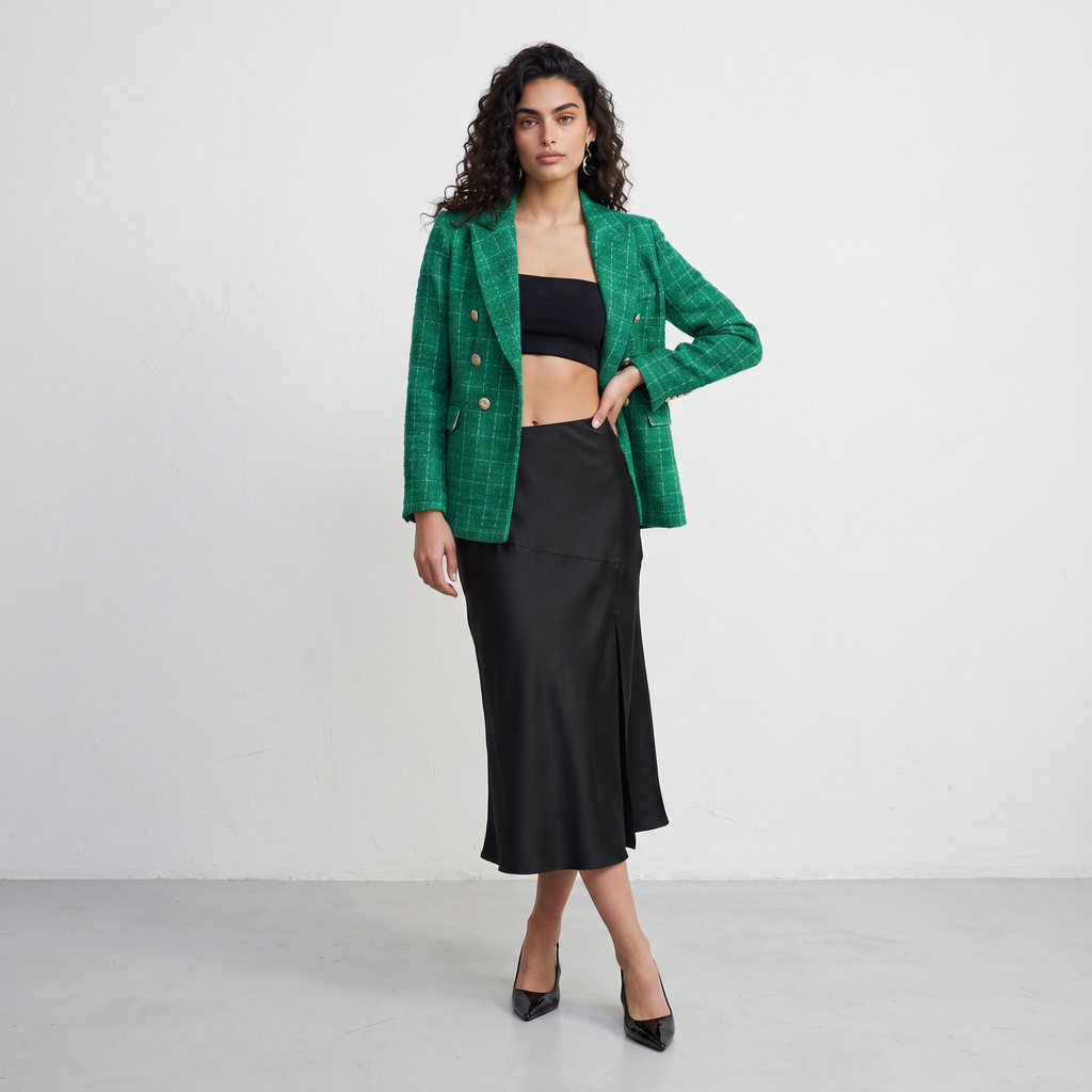 Plaid Tweed Blazer