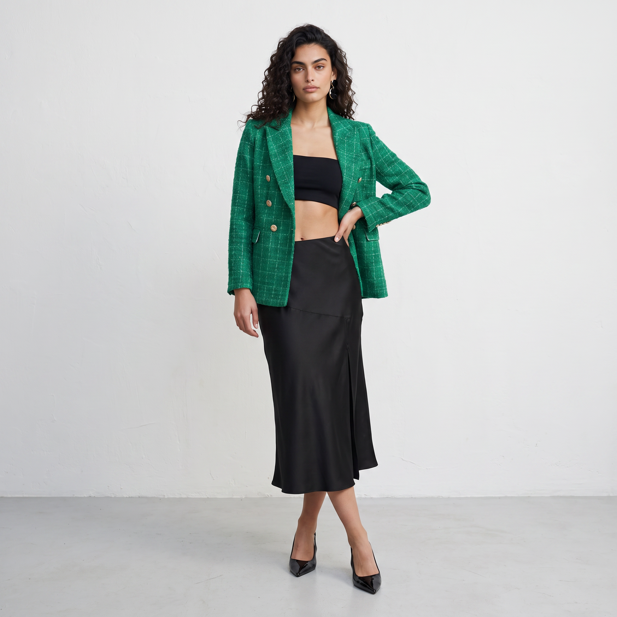 Plaid Tweed Blazer