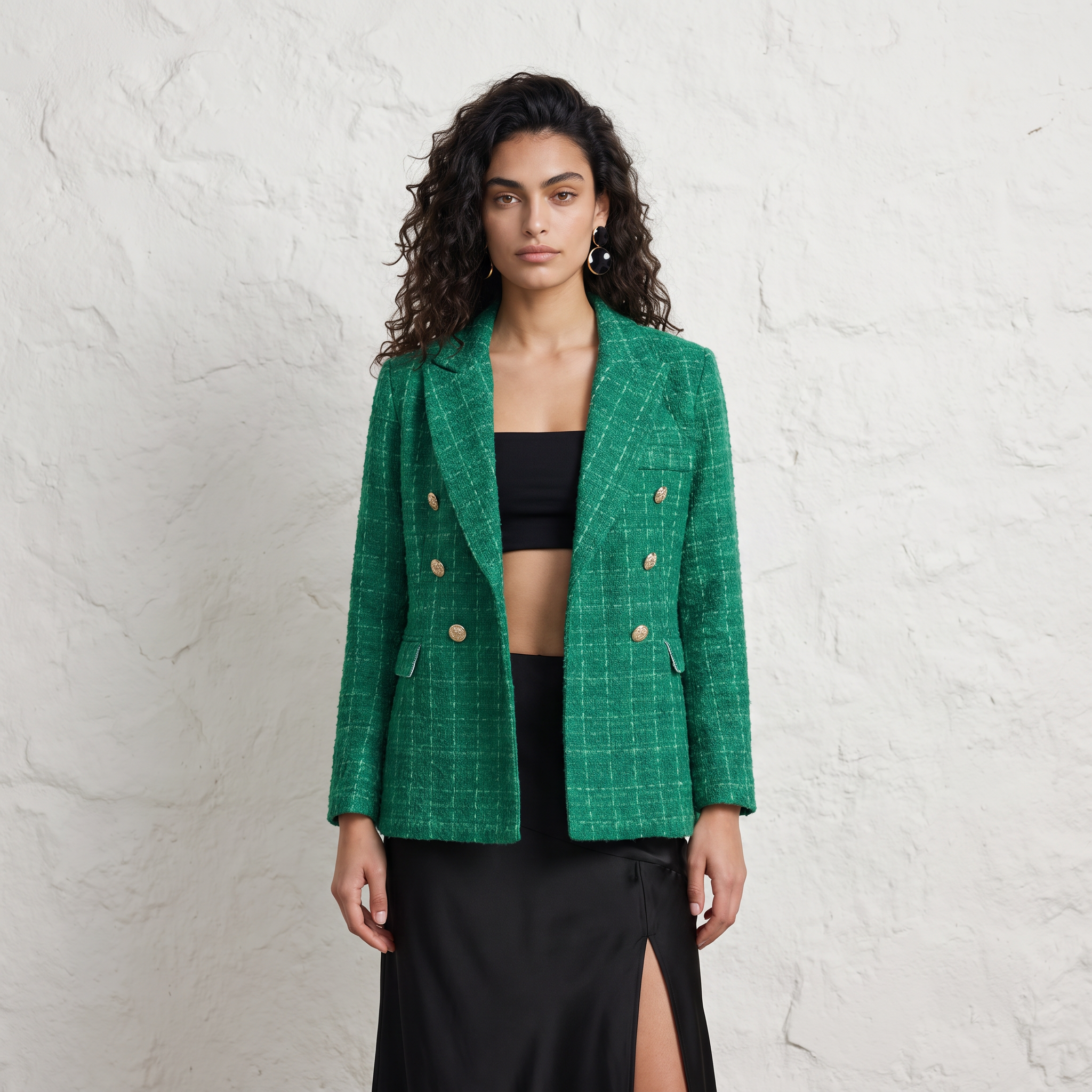 Plaid Tweed Blazer
