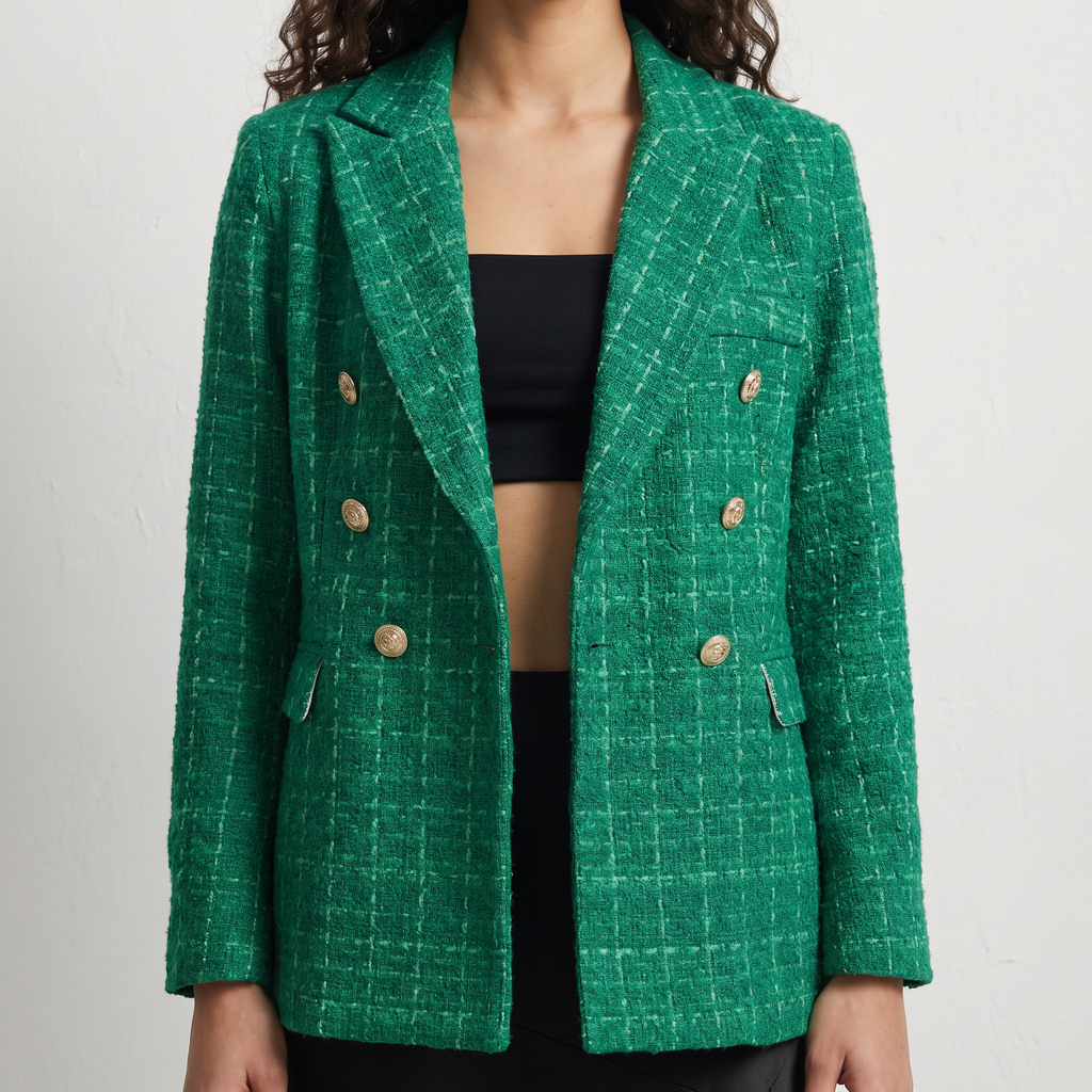 Plaid Tweed Blazer