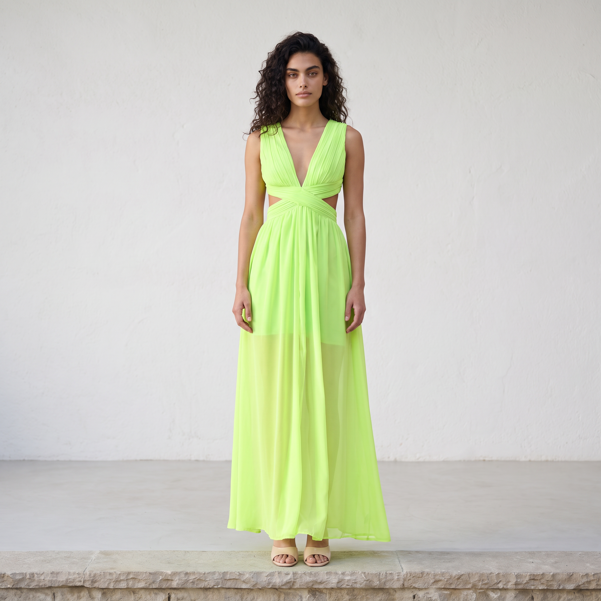 Cross-Waist Maxi Dress