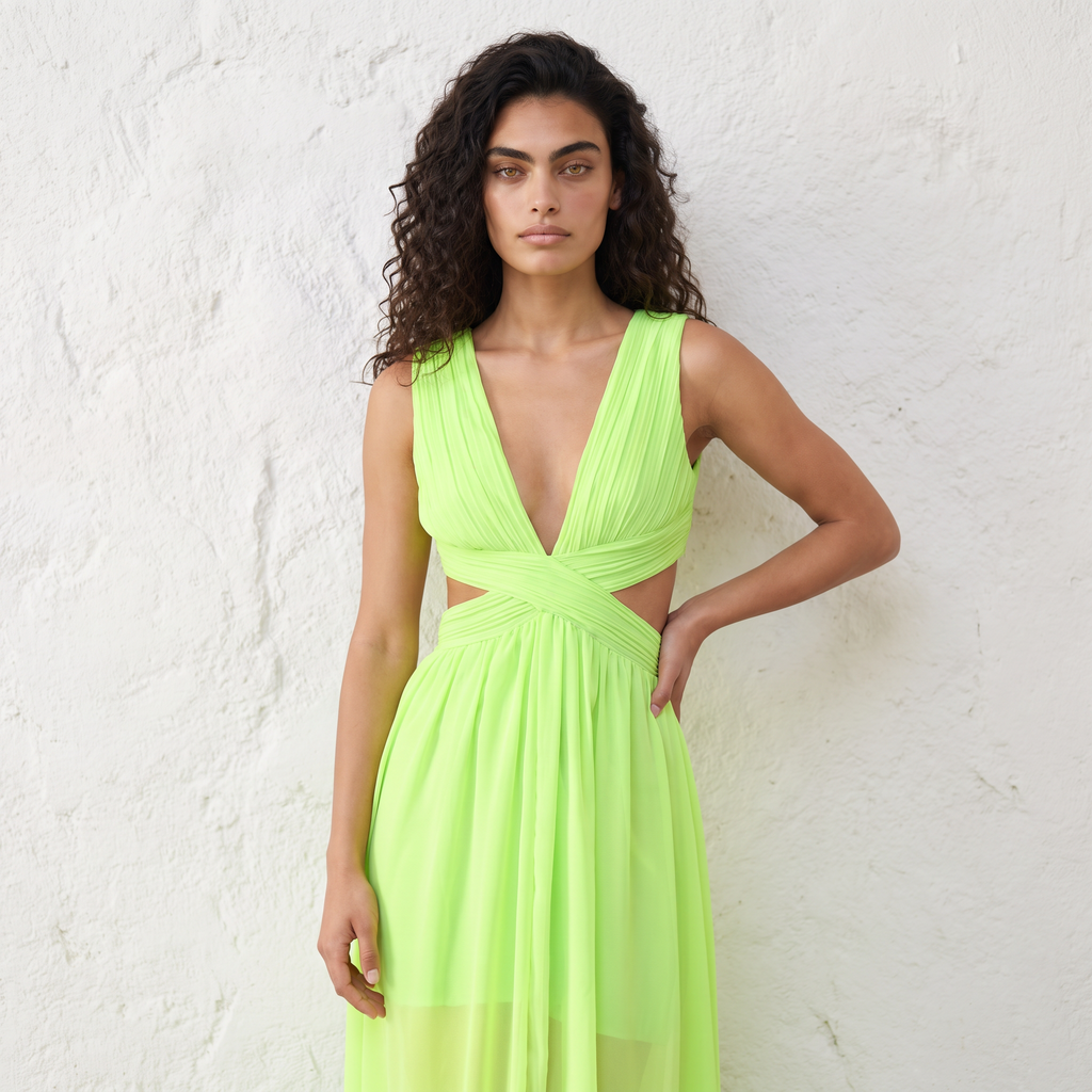 Cross-Waist Maxi Dress