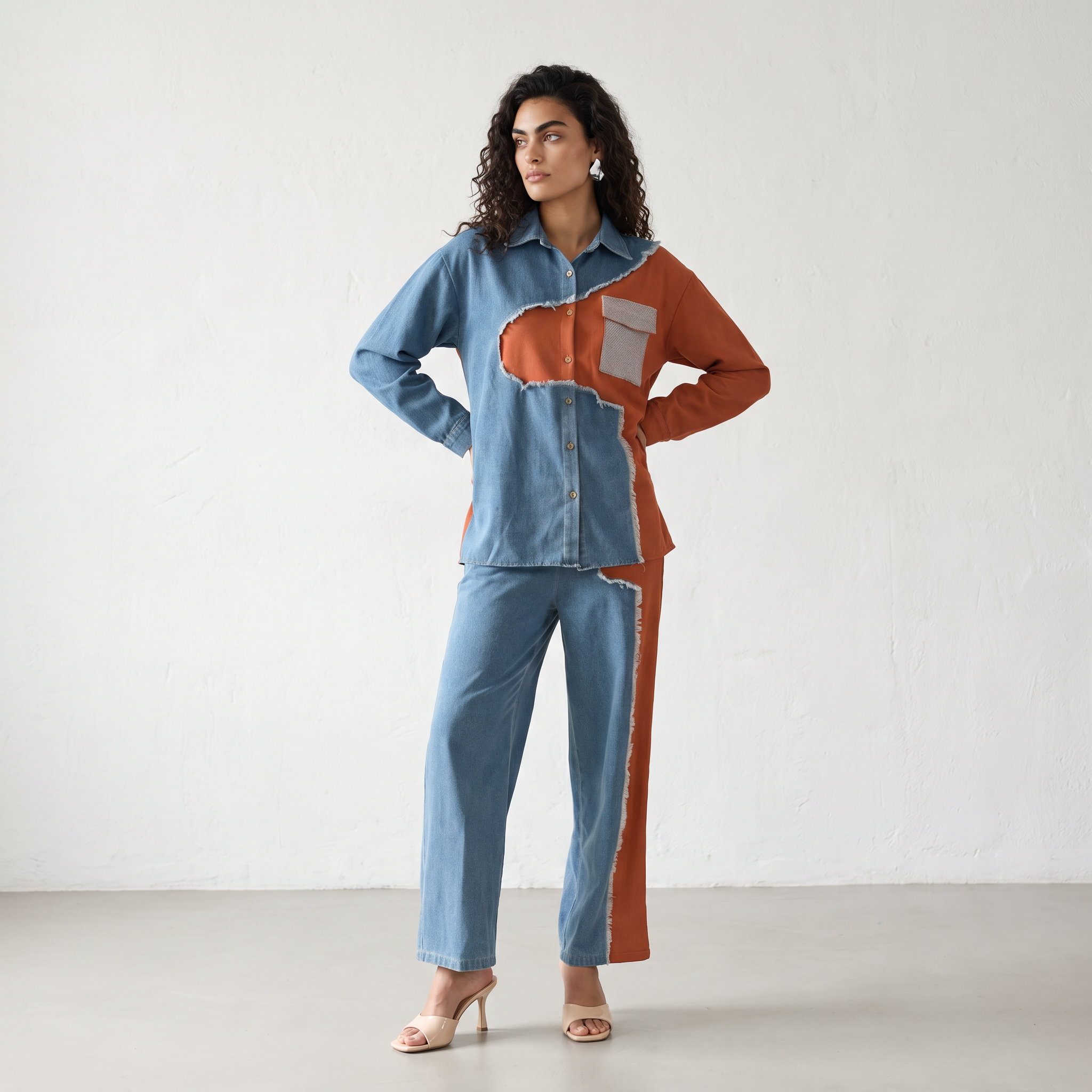 Rhineblock Denim Two-Piece Set