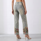 Rhinestone Embroidered Jeans