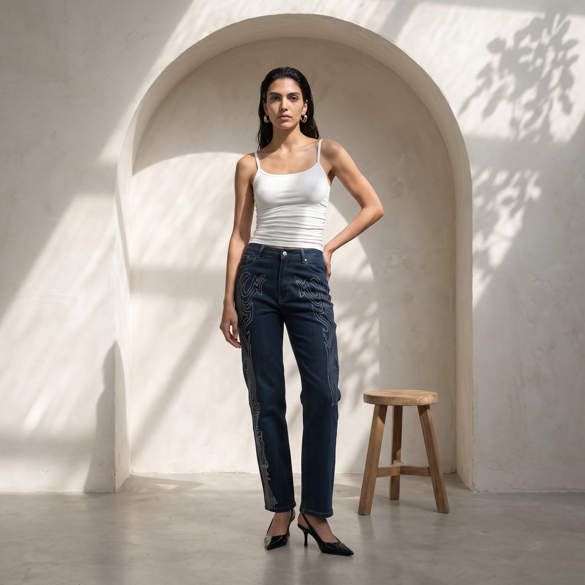 Rhinestone Swirl Jeans