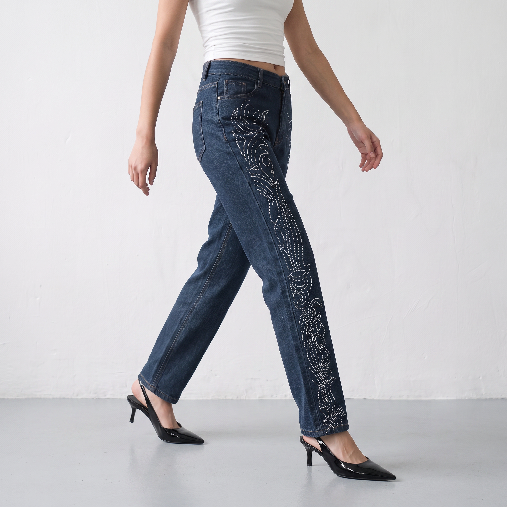 Rhinestone Swirl Jeans