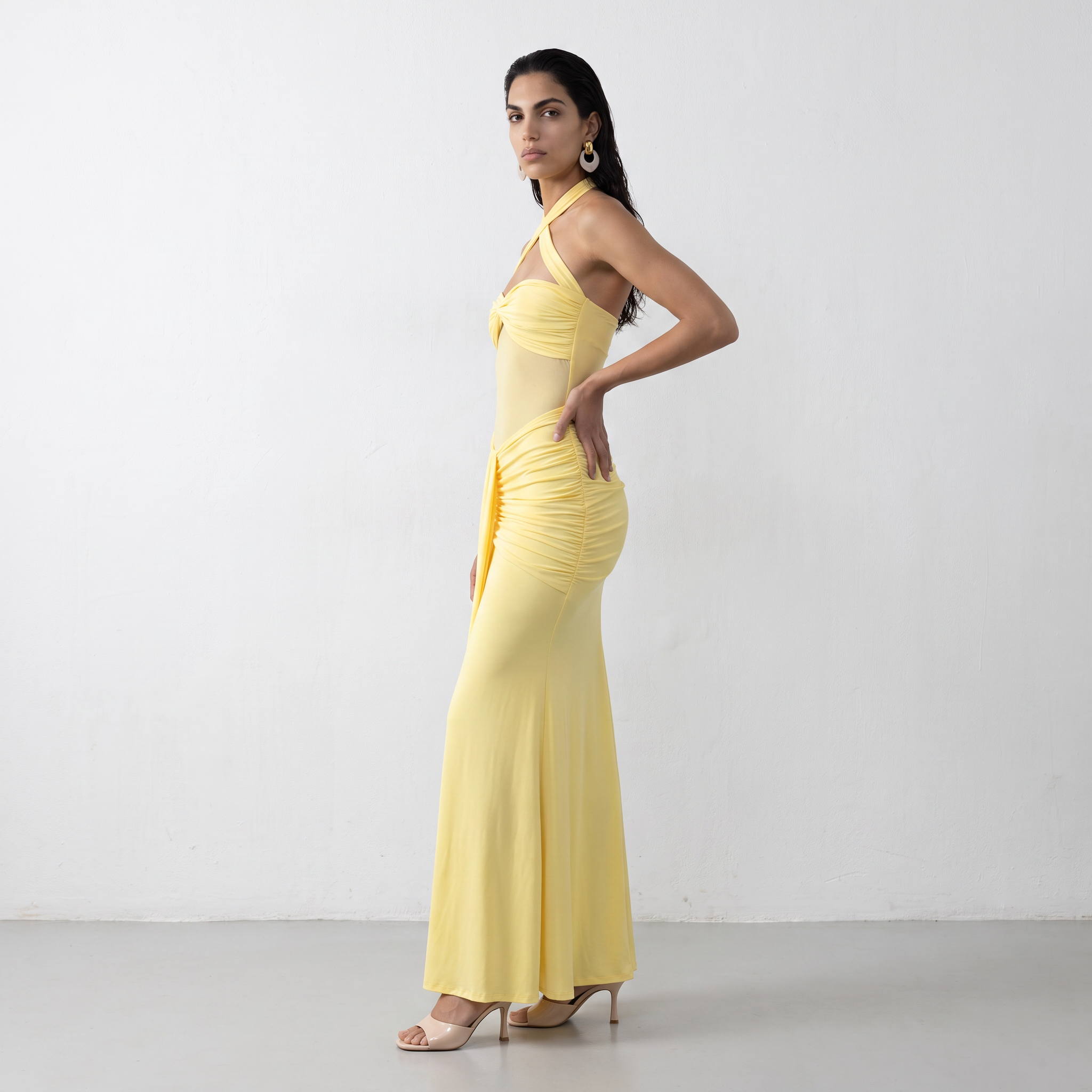 Ruched Bodice Maxi Dress