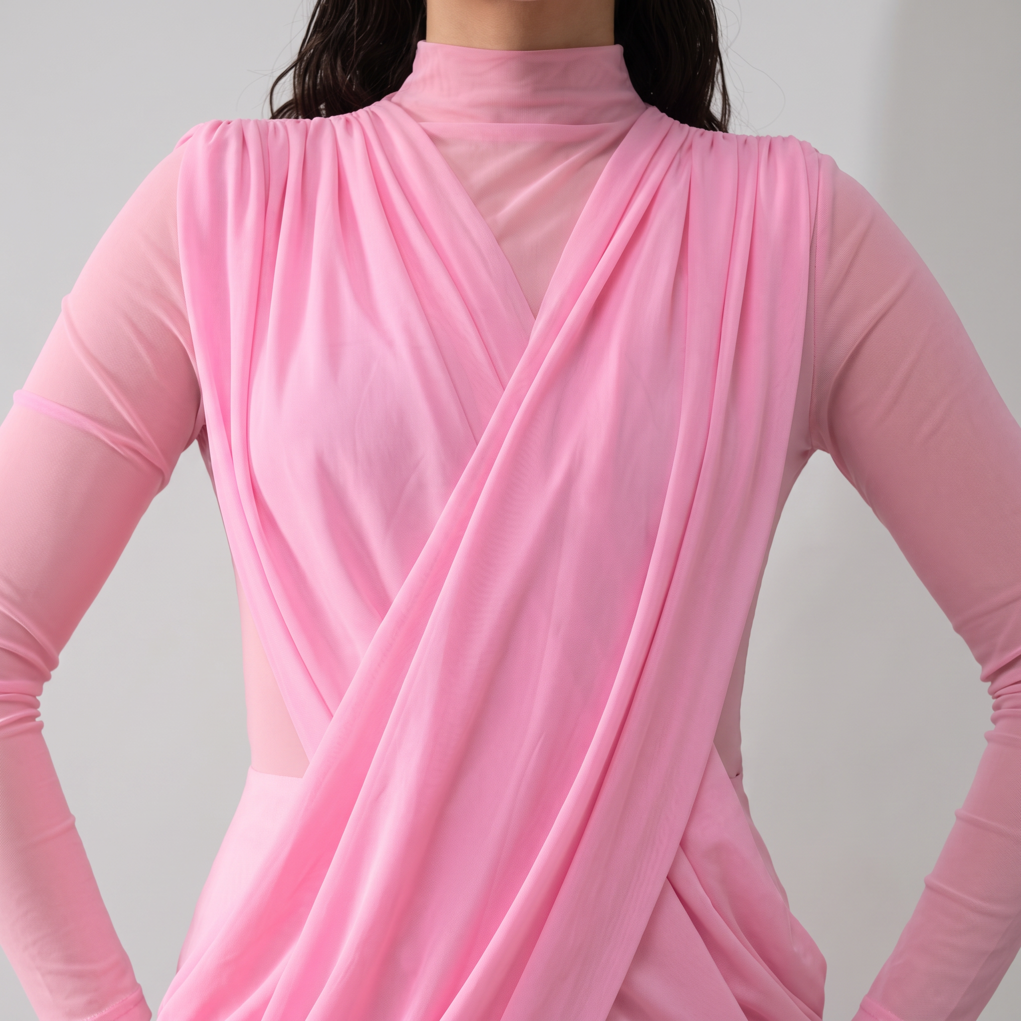 Ruched Wrap Mini Dress