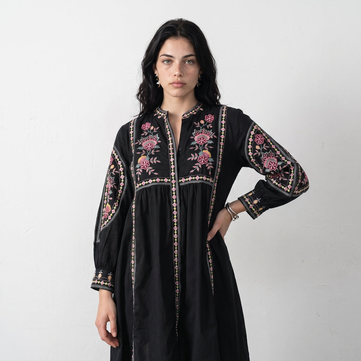 Shellora Embroidered Short Dress