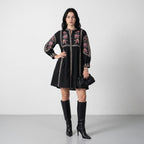 Shellora Embroidered Short Dress