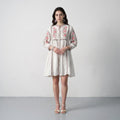 Shellora White Embroidered Dress