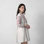 Shellora White Embroidered Dress