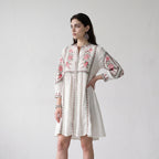 Shellora White Embroidered Dress