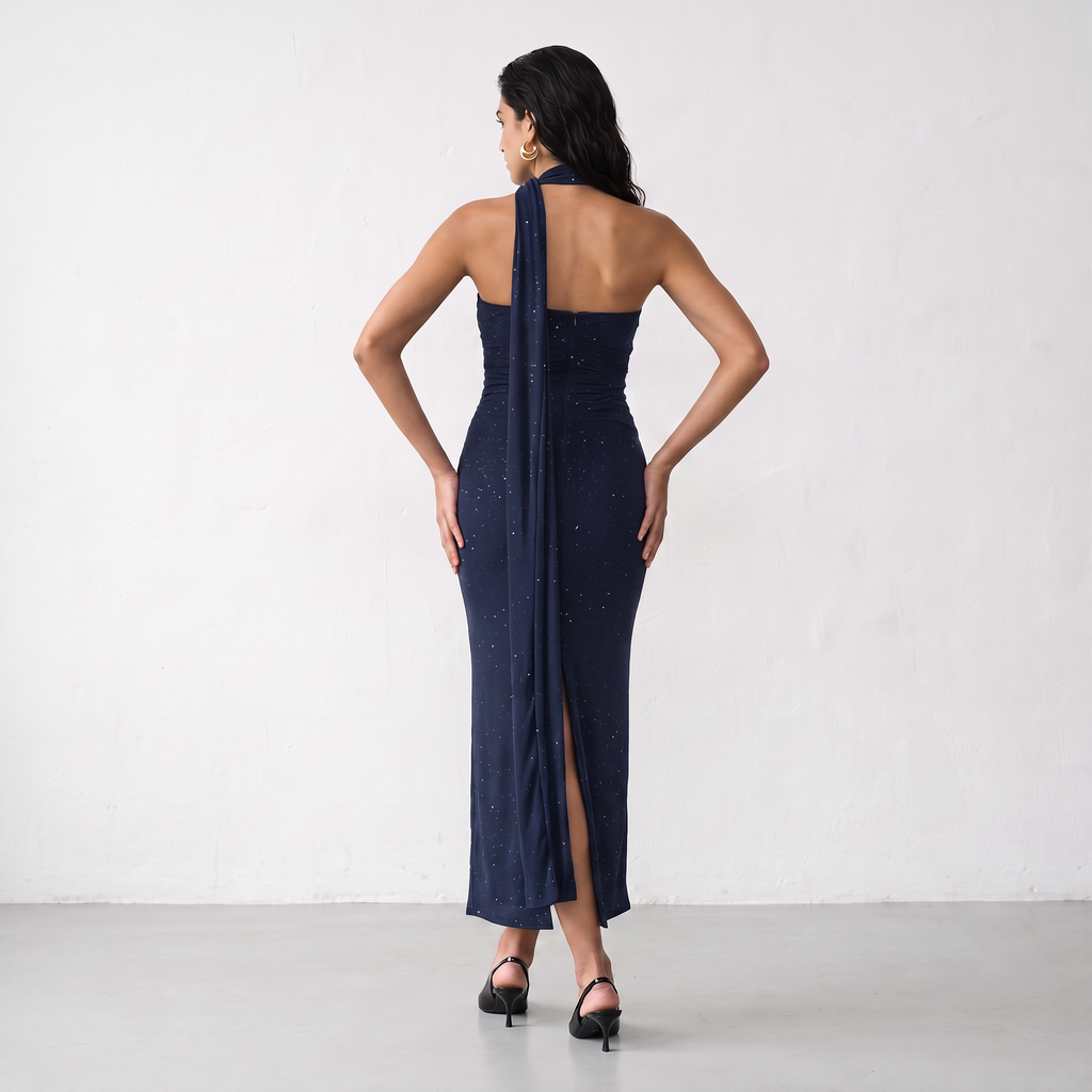 Shimmer Strapless Maxi Dress