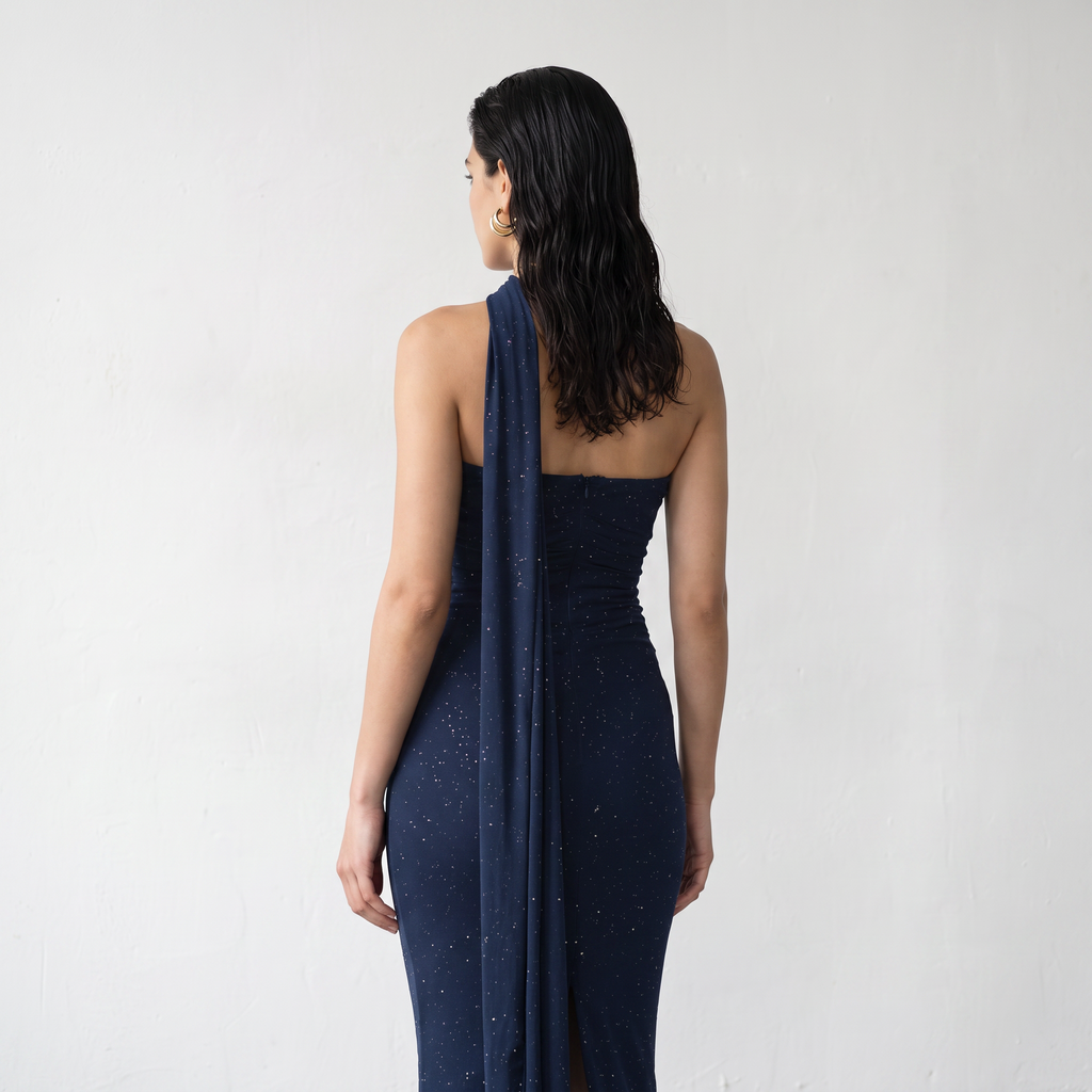 Shimmer Strapless Maxi Dress