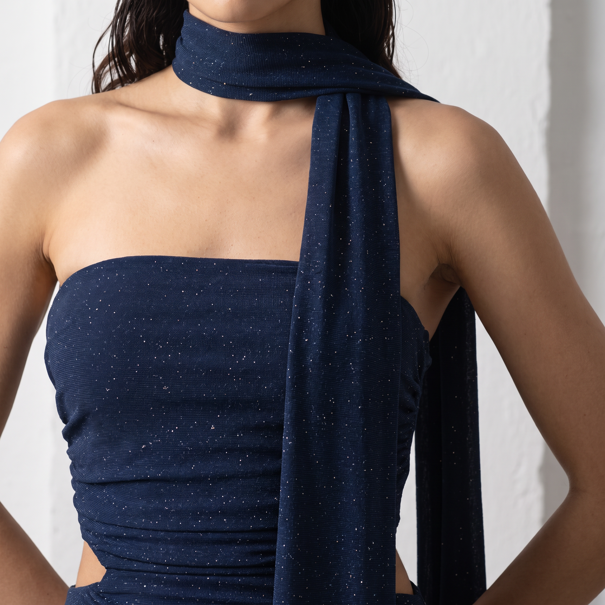Shimmer Strapless Maxi Dress