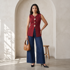 Statement Button Sleeveless Top
