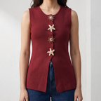 Statement Button Sleeveless Top