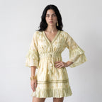 Stellar Bloom Beige Short Dress