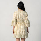 Stellar Bloom Beige Short Dress