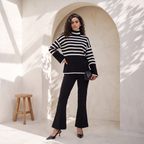 Striped Knitted Two Piece Set
