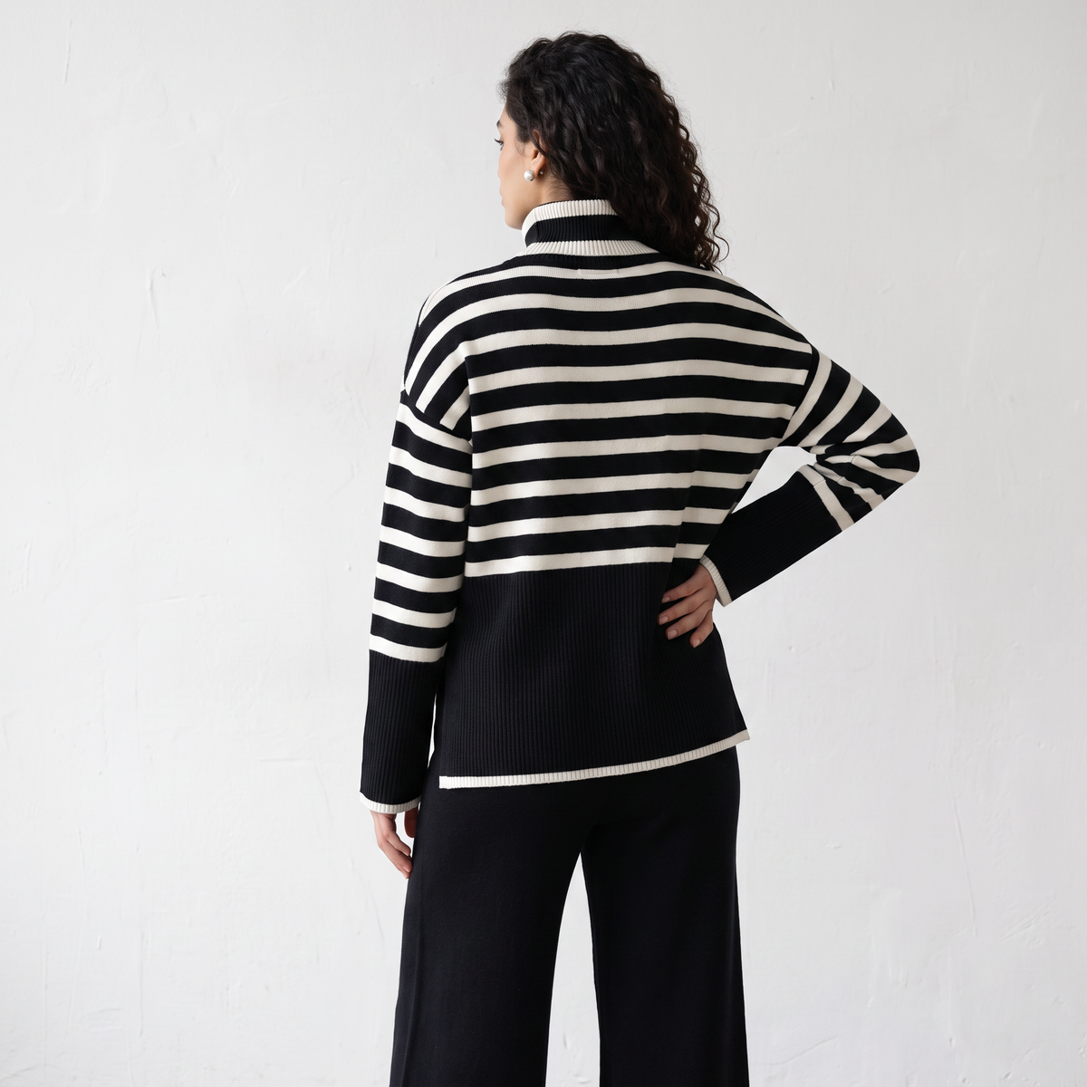 Striped Knitted Two Piece Set