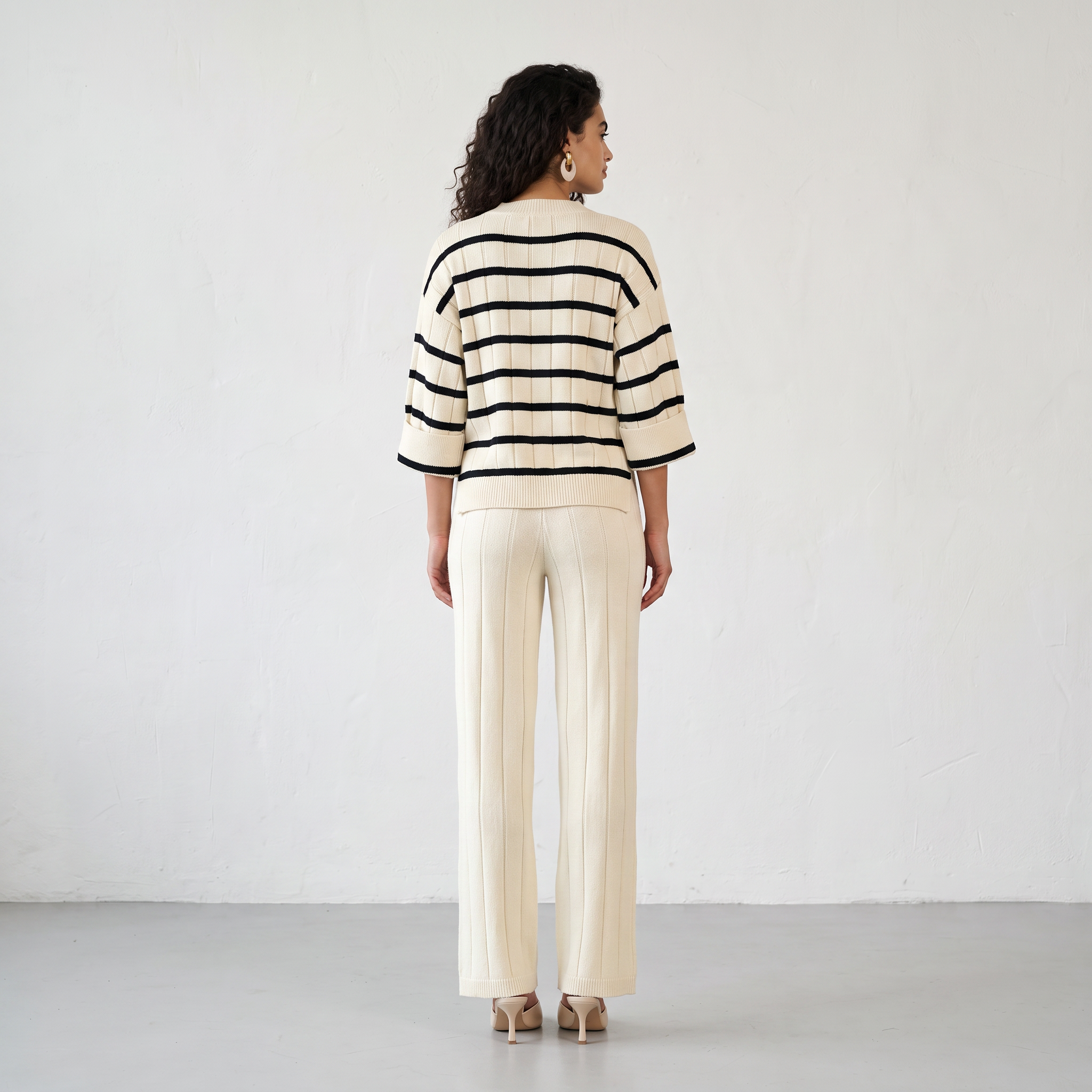 Striped Knitted Two Piece Set