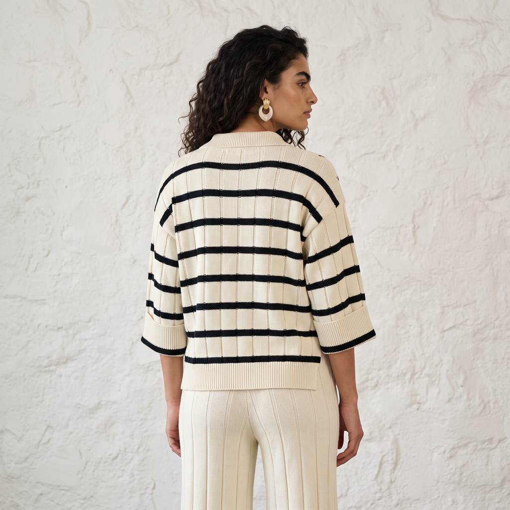 Striped Knitted Two Piece Set
