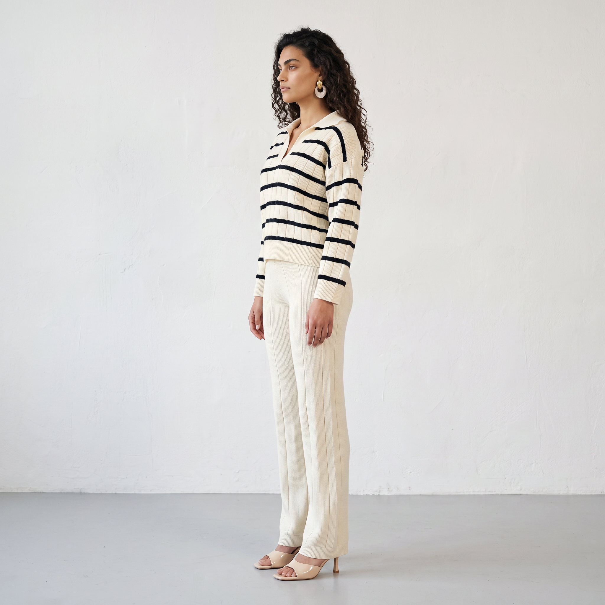 Striped Knitted Two Piece Set